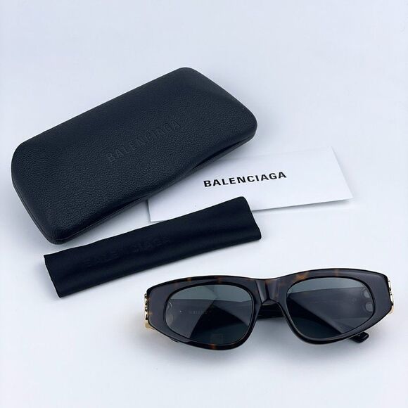 NEW Balenciaga BB0095S 002 Havana Brown Gold Green Cat Eye Unisex Sunglasses main image 7